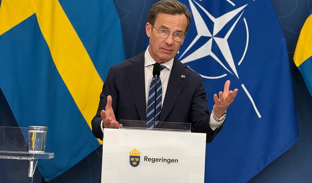 Statsminister Ulf Kristersson (M) ser framemot det första Nato-toppmötet i Sverige. Foto: Staffan Erfors