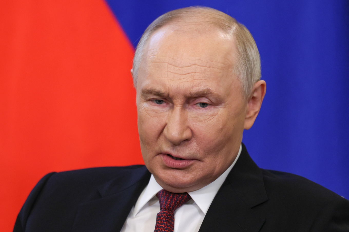 Rysslands president Vladimir Putin under ett samtal i Moskva i onsdags. Foto: Ramil Sitdikov/AP/TT
