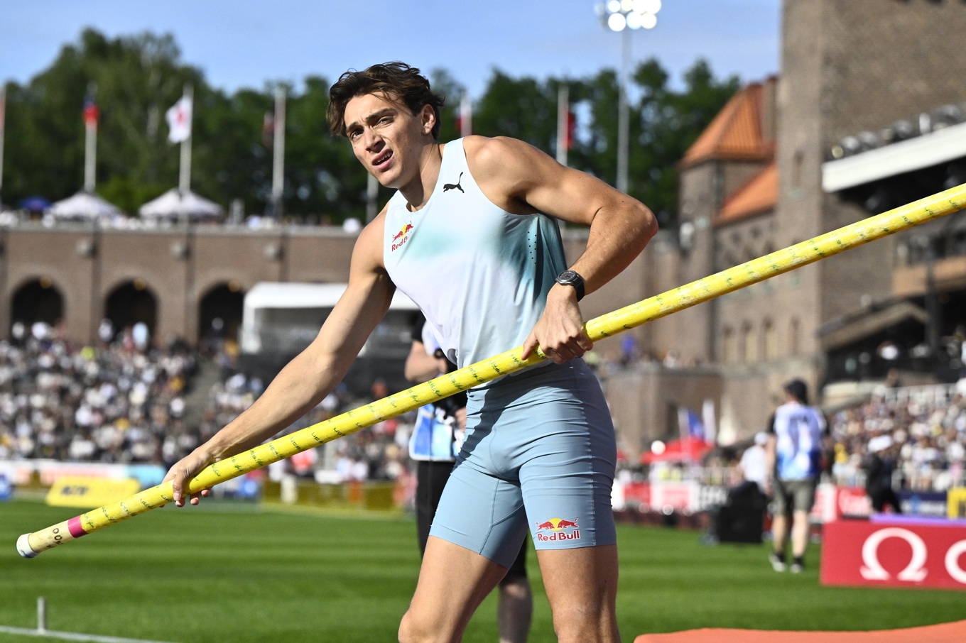 Armand Duplantis på Stockholms stadion. Foto: Christine Olsson/TT