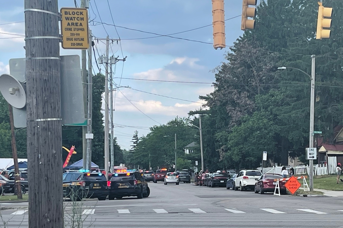 Polis arbetar på platsen i Toledo i delstaten Ohio. Foto: AP/TT