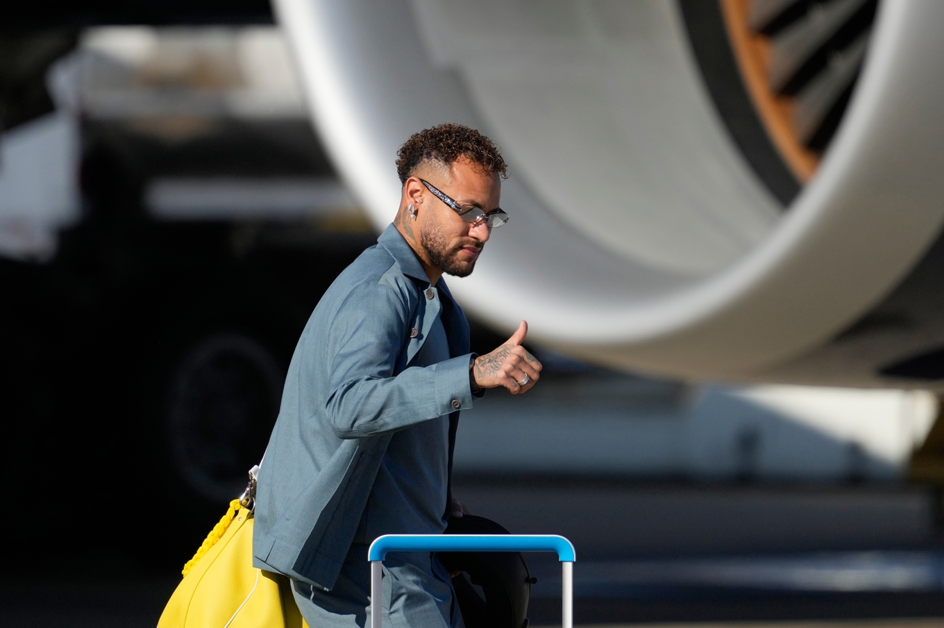 Den brasilianska fotbollsstjärnan Neymar anlände till USA inför fotbolls-VM i förra veckan. Foto: Seth Wenig /AP/TT