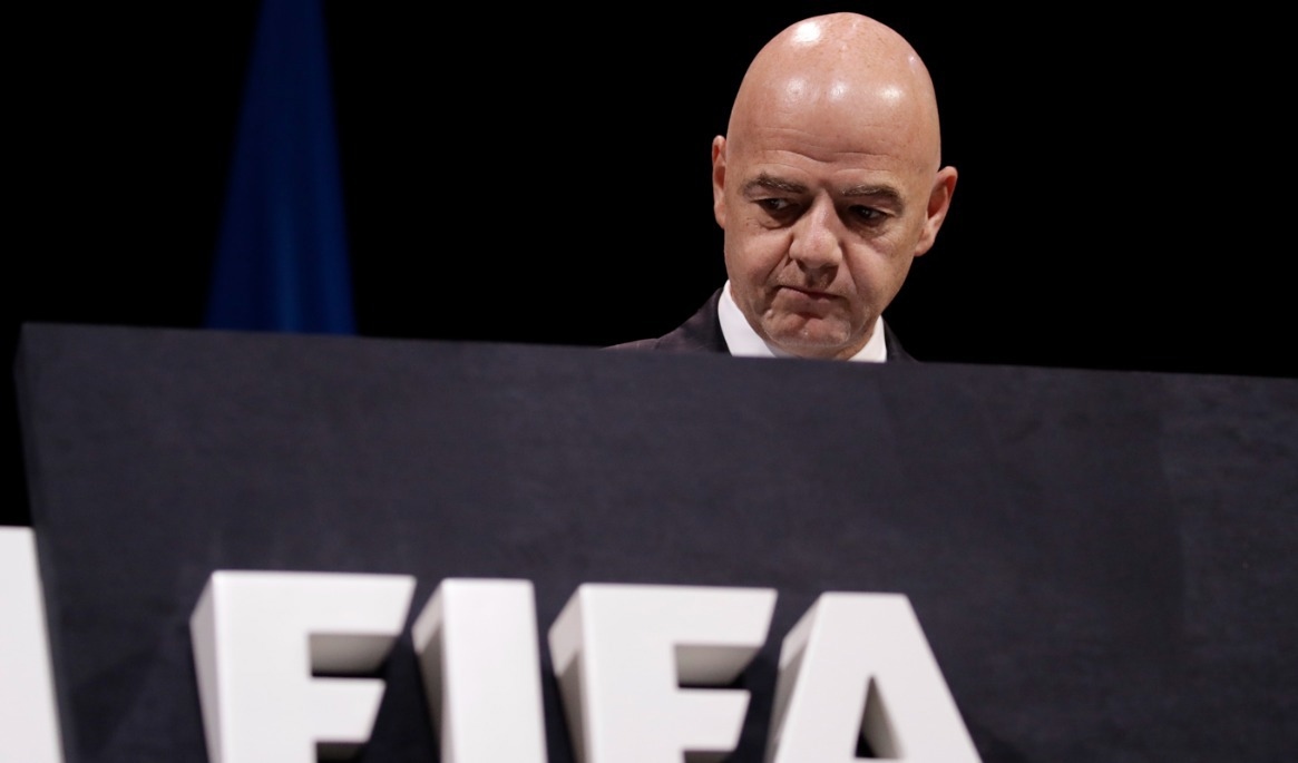 Internationella fotbollsförbundets ordförande Gianni Infantino. Foto: Alessandra Tarantino/AP/TT