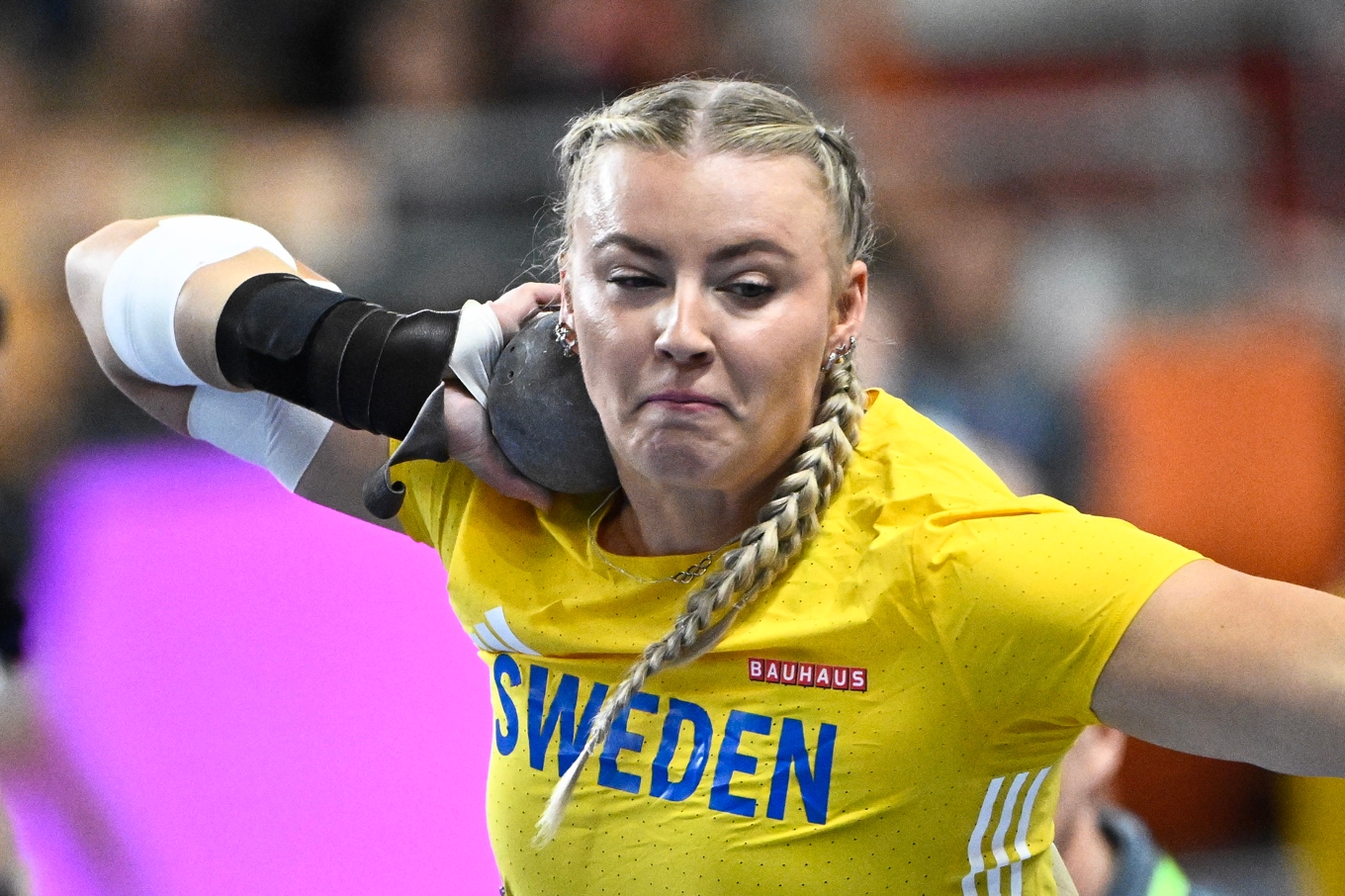 Axelina Johansson i inne-VM i mars. Foto: Fredrik Sandberg/TT