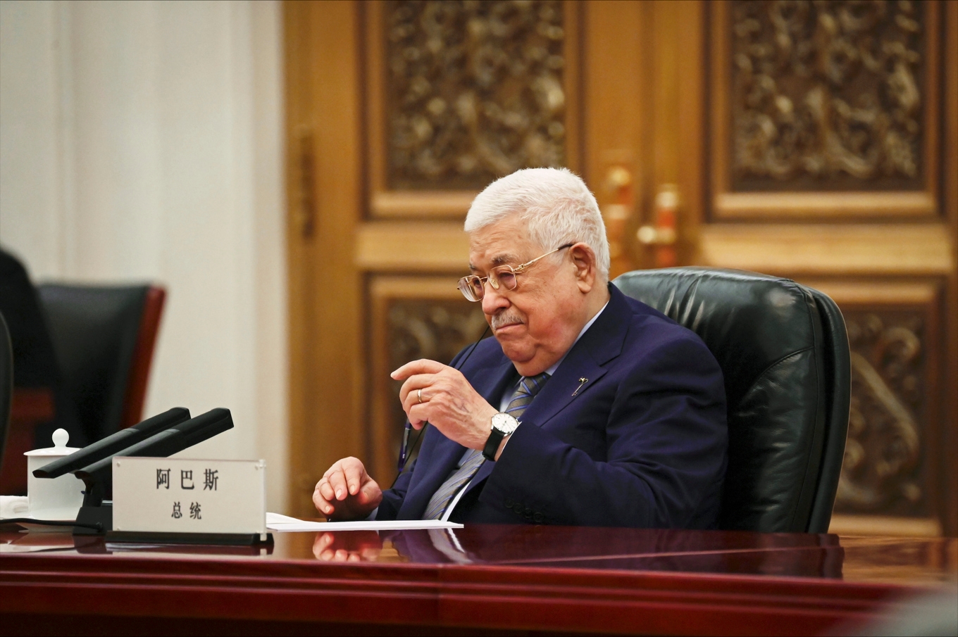 Palestiniernas sittande president Mahmud Abbas. Arkivbild. Foto: Jade Gao/AP/TT