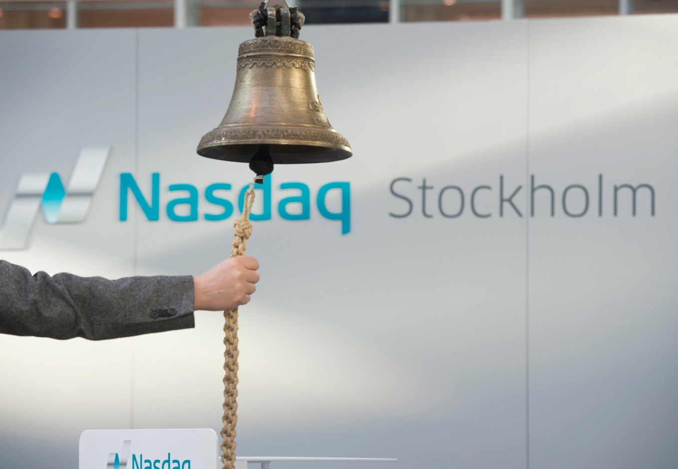 Börsklockan på Stockholmsbörsen. Arkivbild. Foto: Fredrik Sandberg/TT