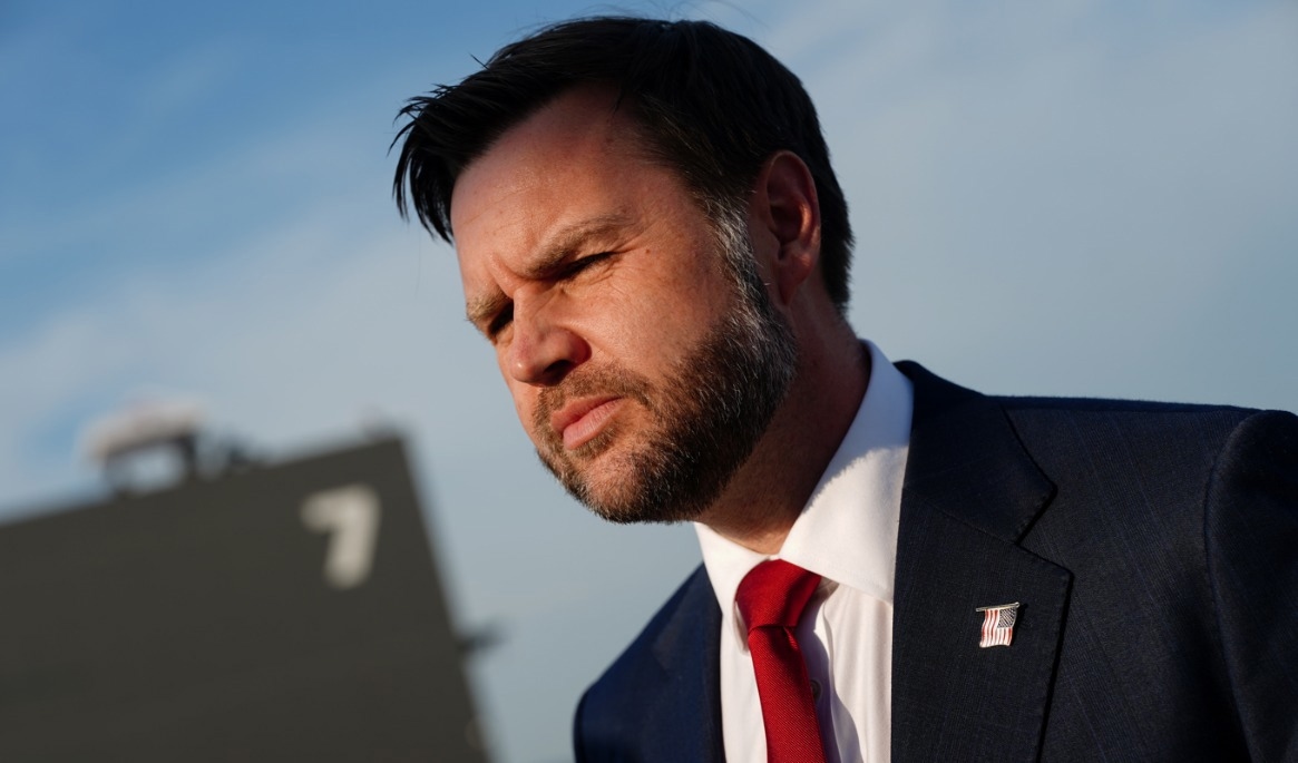 USA:s vicepresident JD Vance under måndagen. Foto: Nathan Howard/AP/TT