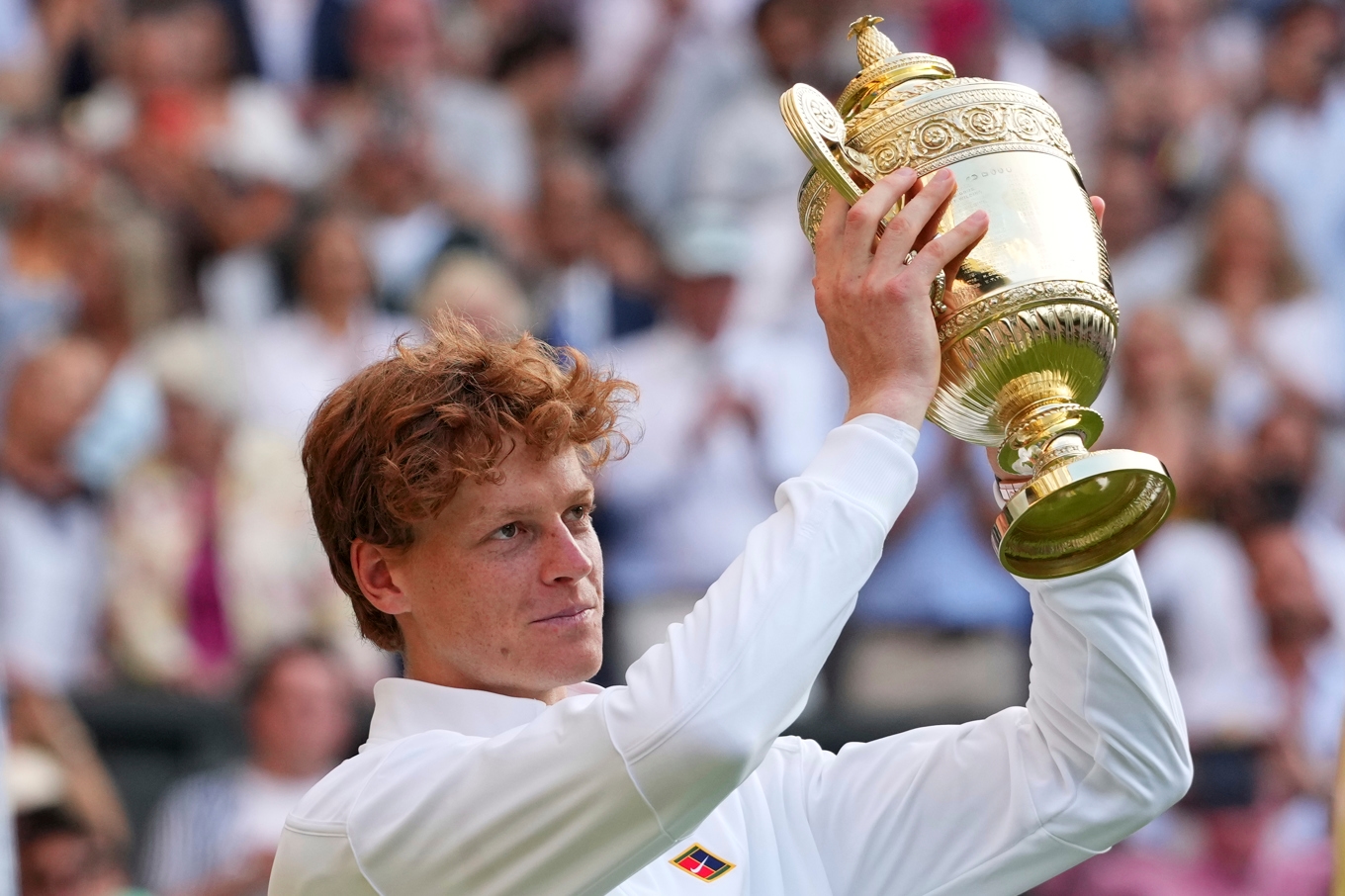 Italienaren Jannik Sinner är regerande Wimbledon-mästare och är en av de spelarna som protesterat mot prispengarna. Arkivbild. Foto: Kirsty Wigglesworth/AP/TT