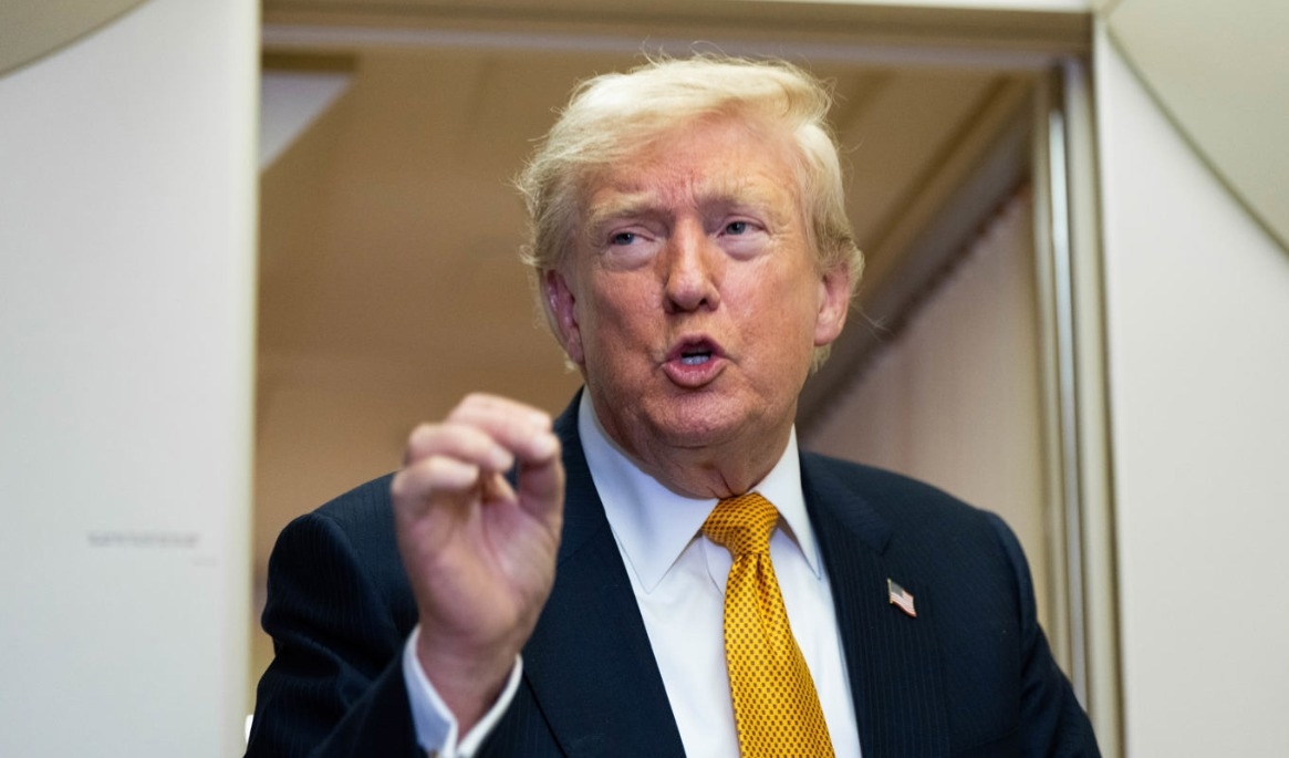 President Donald Trump på Air Force One på onsdagen. Foto: Alex Brandon/AP/TT