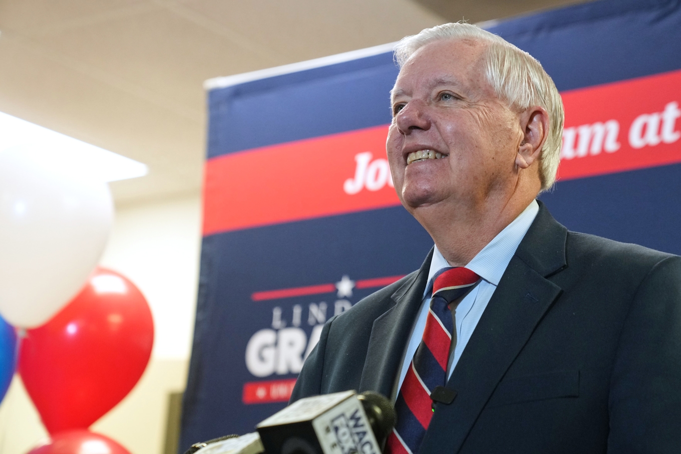 Senator Lindsey Graham i sin hemdelstat South Carolina i mars. Foto: Meg Kinnard/AP/TT