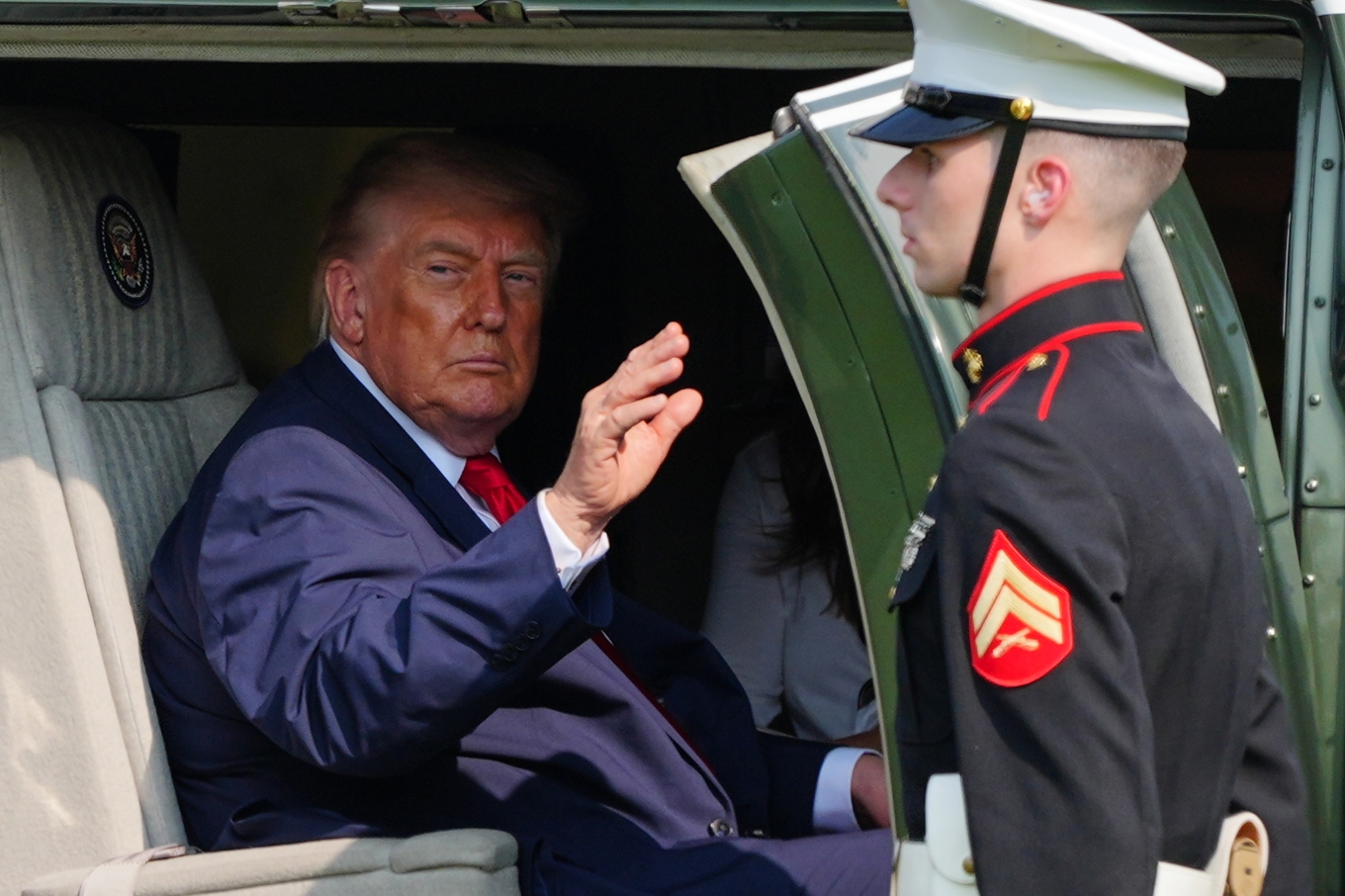 USA:s president Donald Trump på onsdagen. Foto: Julia Demaree Nikhinson/AP/TT