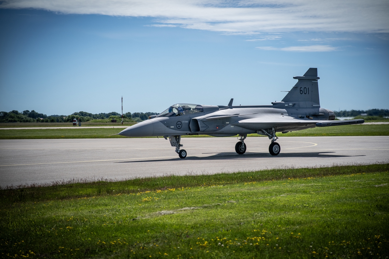 På bilden nya JAS Gripen modell E. Arkivbild. Foto: Joakim Ståhl/SvD/TT
