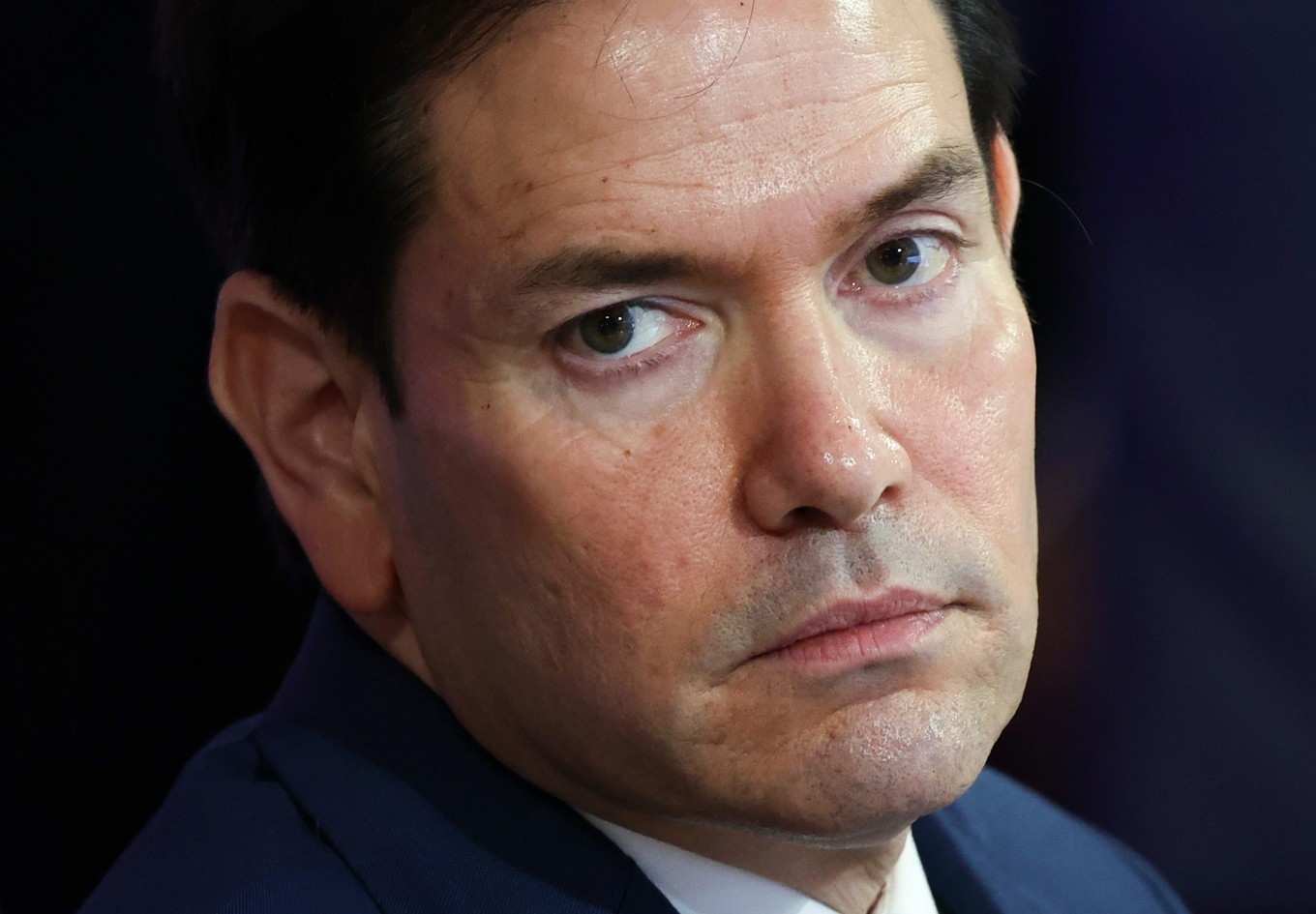 USA:s utrikesminister Marco Rubio varnar för iransk kontroll över Hormuzsundet. Arkivbild. Foto: Eloisa Lopez/AP/TT