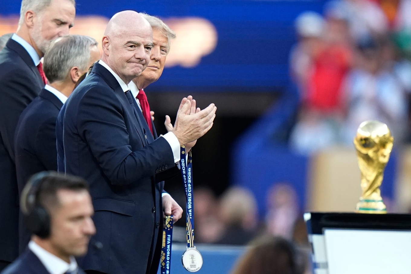 Gianni Infantino, ordförande för Fifa tillsammans med USA:s president Donald Trump. Foto: Frank Franklin II/AP/TT