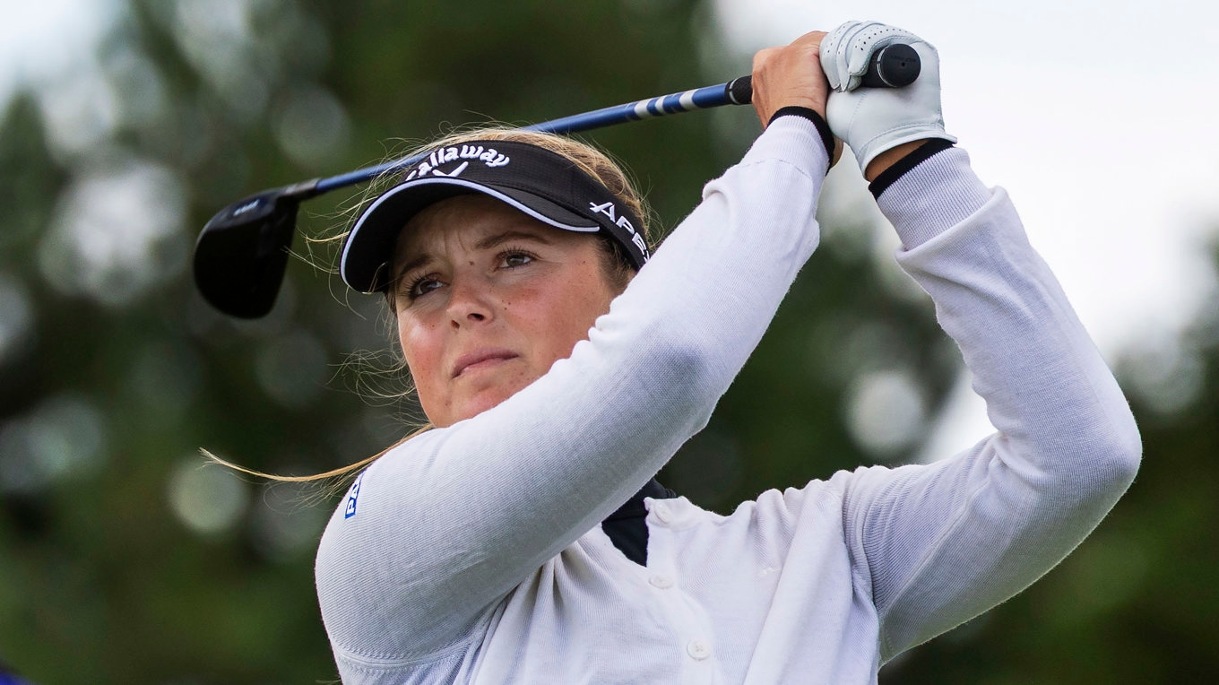 Kajsa Arwefjäll under den andra tävlingsdagen av British Open. Foto: Christer Höglund/TT