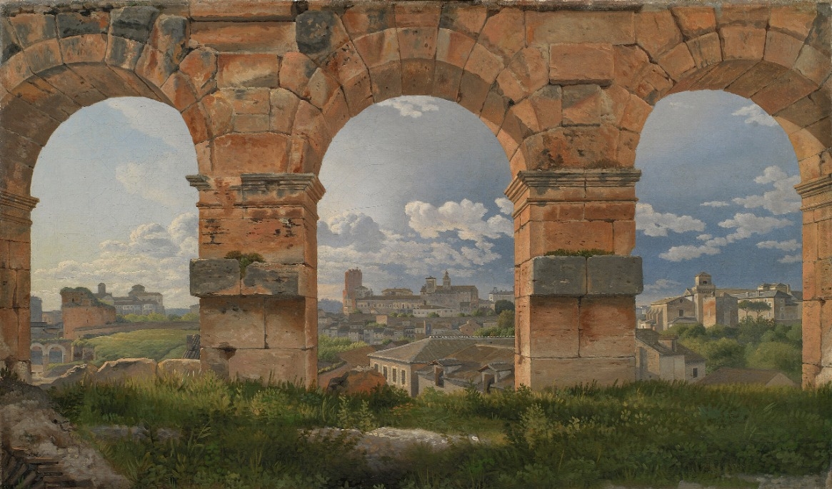 Vy genom Colosseums valv i Rom. Målning av C.W. Ekersberg (1783–1853). Foto: Statens museum for kunst/Wikimedia Commons
