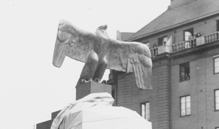 Carl Milles flygarmonuments avtäckning i maj 1931. Foto: Mayerhöffer, 1931/Digitala stadsmuseet