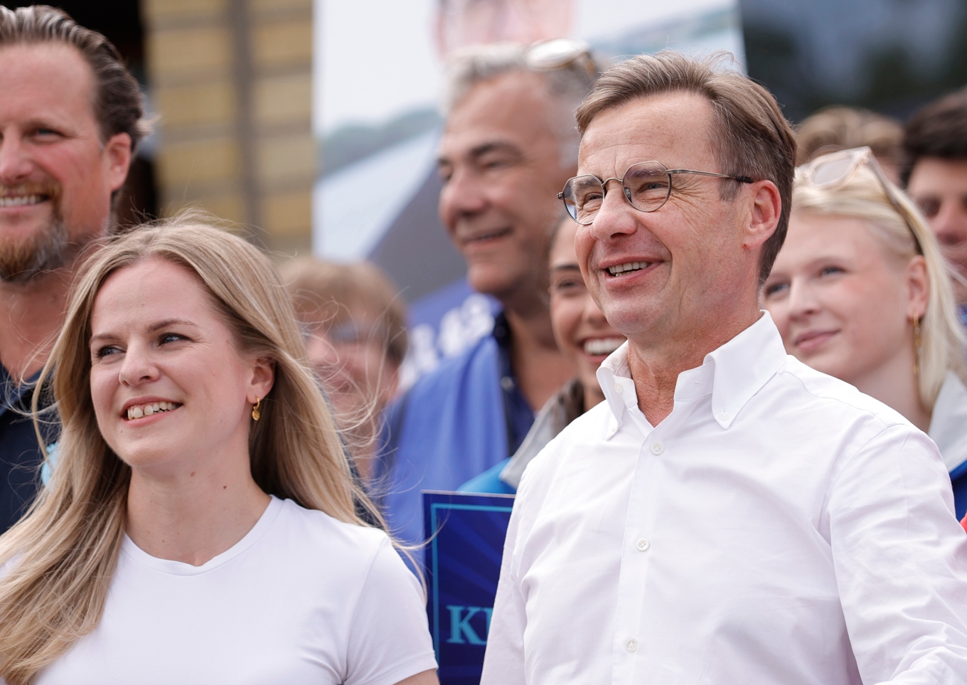Ulf Kristersson (M) håller en pressträff i Hyllie i Malmö under en tre dagar lång bussturné. Foto: Adam Ihse/TT