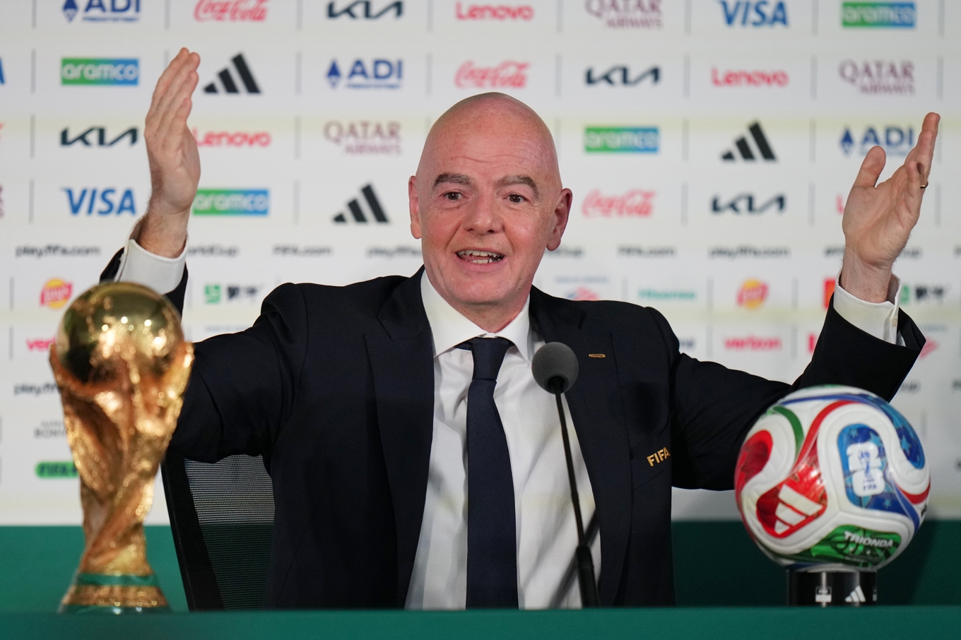 Det stormar kring Fifa-ordförande Gianni Infantino. Arkivbild. Foto: Eduardo Verdugo/AP/TT