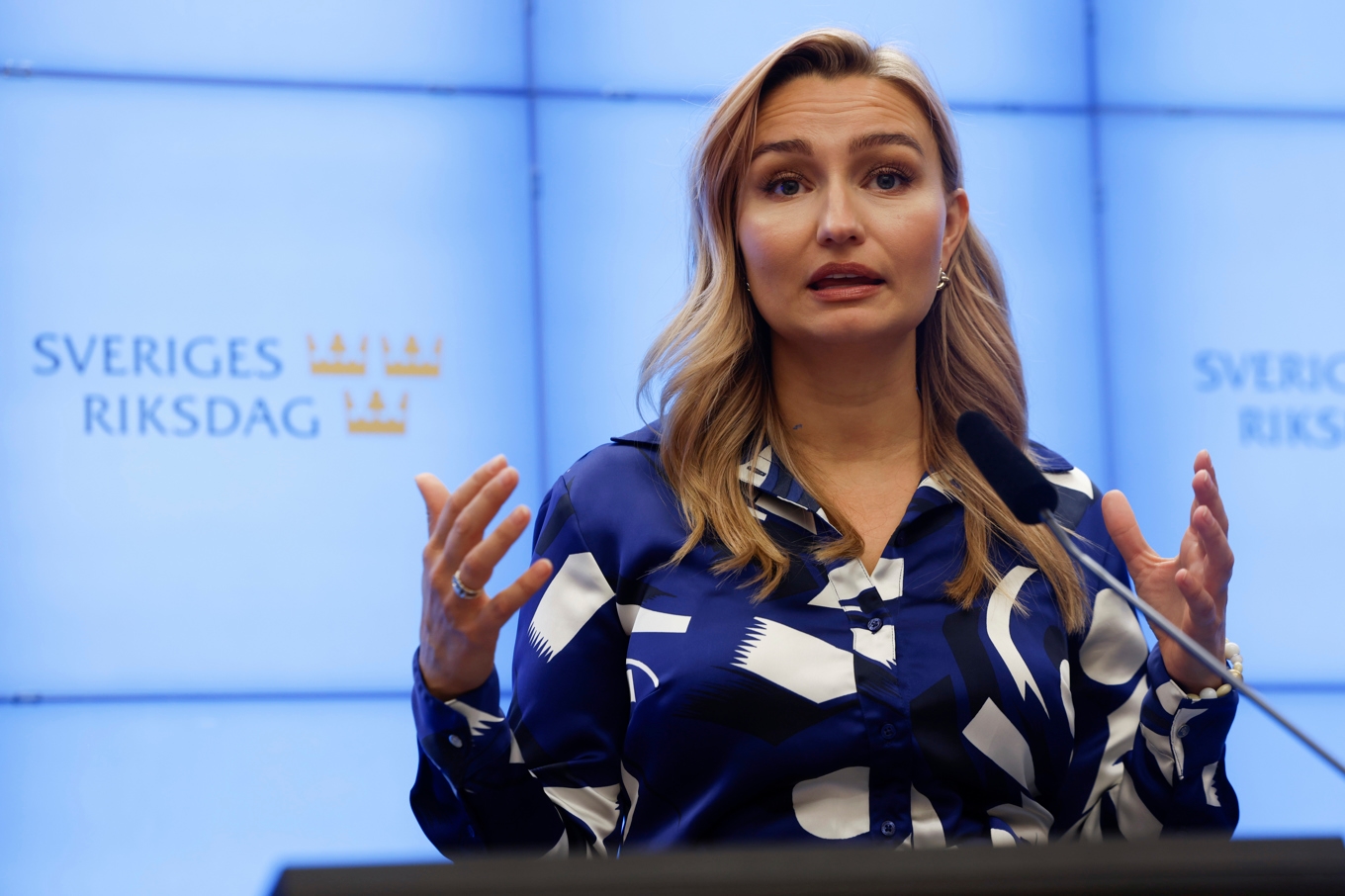 Kristdemokraternas partiledare Ebba Busch vill flytta skolpolitiken bort från vinstfrågan. Foto: Fredrik Persson /TT