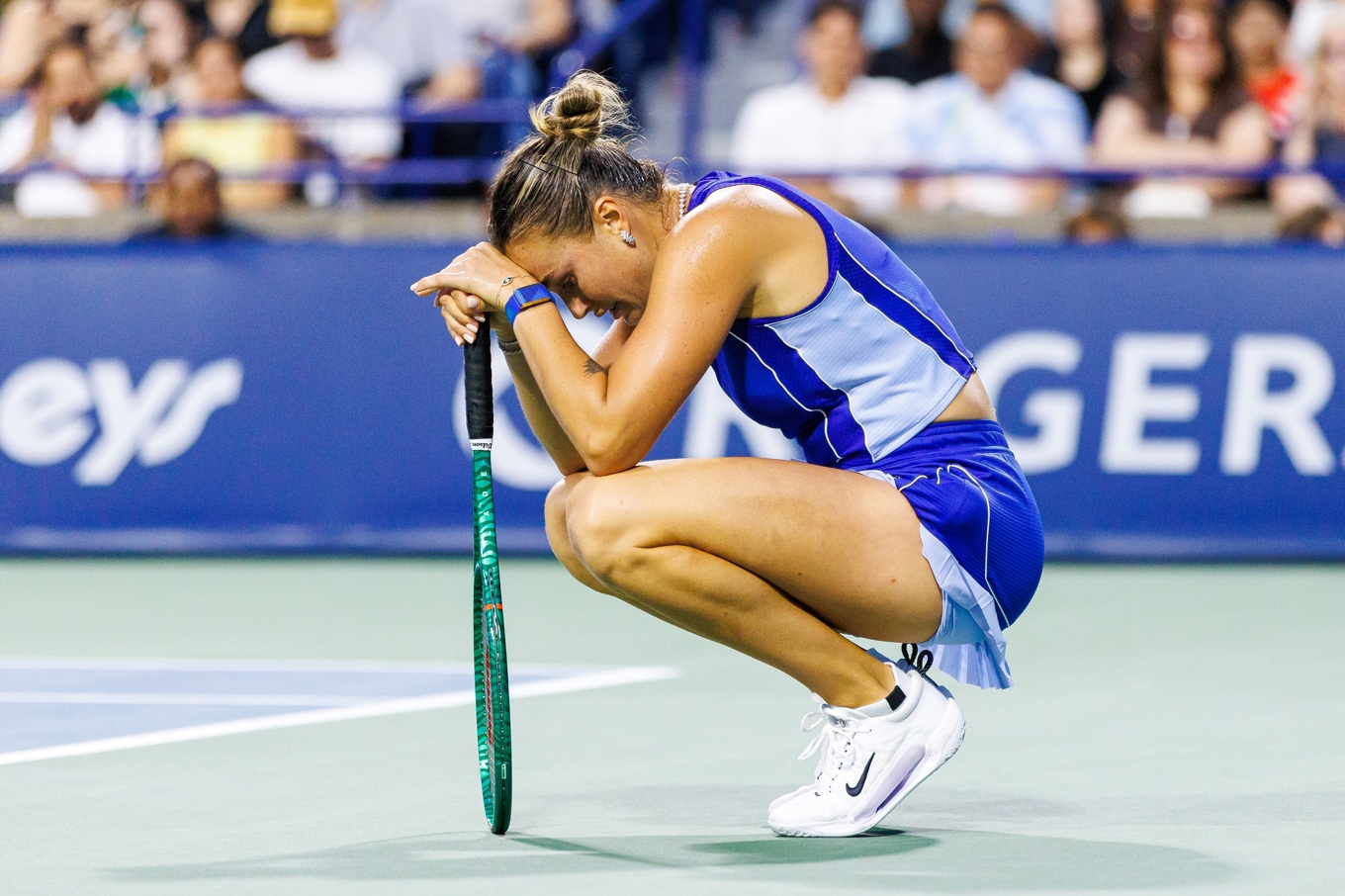 Aryna Sabalenka är utslagen ur Cincinnati Open. Arkivbild. Foto: Keito Newman/AP/TT
