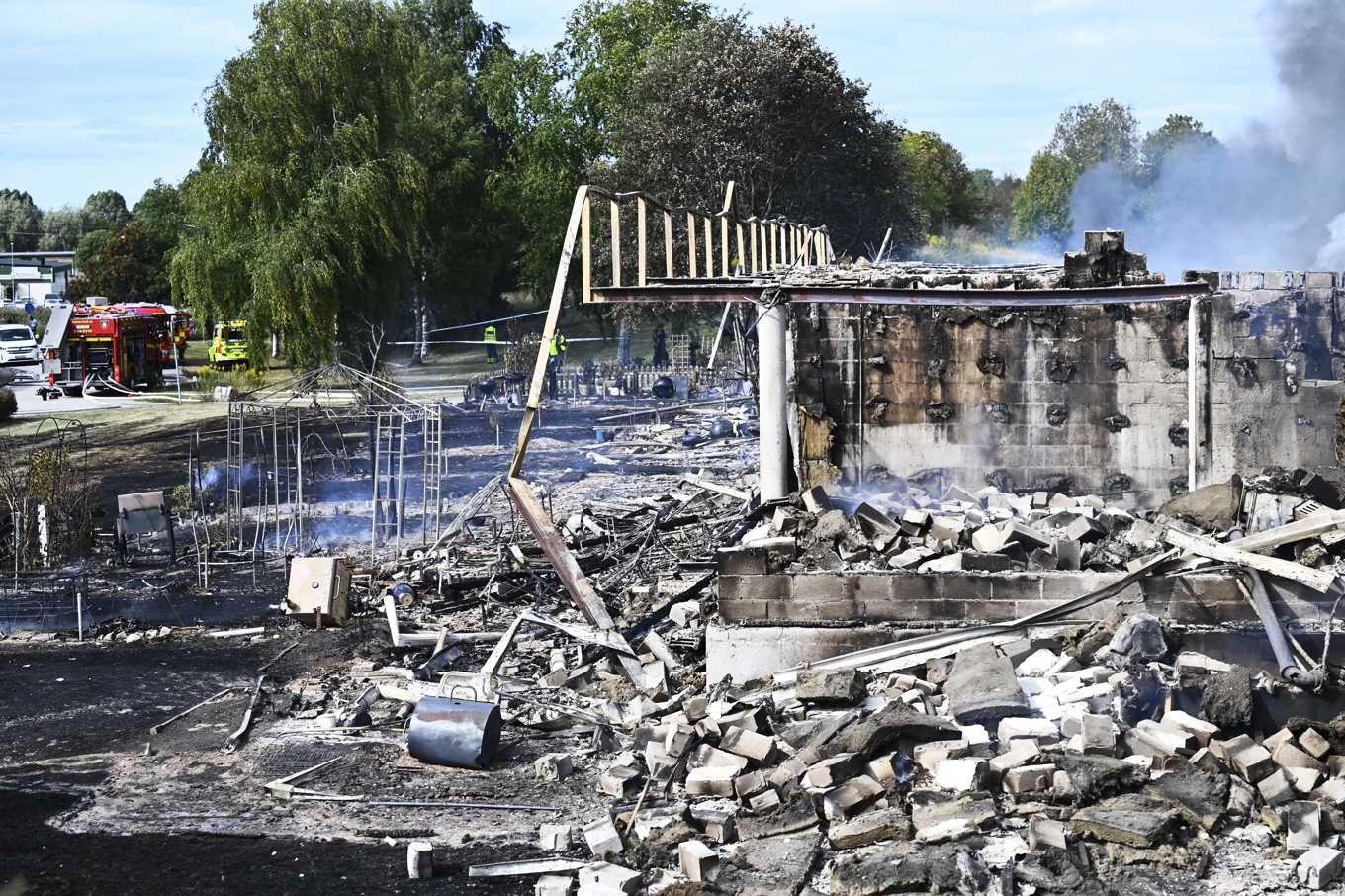 En hel radhuslänga förstördes i branden. Arkivbild. Foto: Fredrik Sandberg/TT