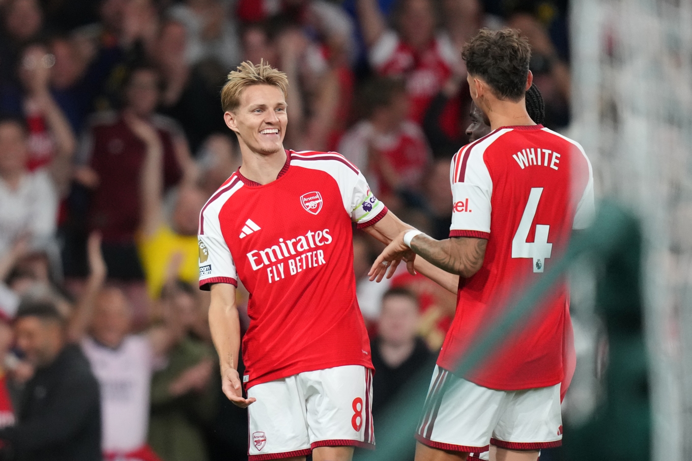 Arsenals norske lagkapten Martin Ødegaard stod för ett av målen i premiärsegern mot Coventry. Foto: Kirsty Wigglesworth/AP/TT