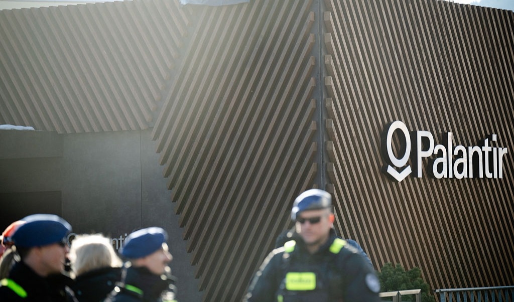 Palantir-byggnad i Davos. Foto: Laurent Hou / Hans Lucas / AFP via Getty Images