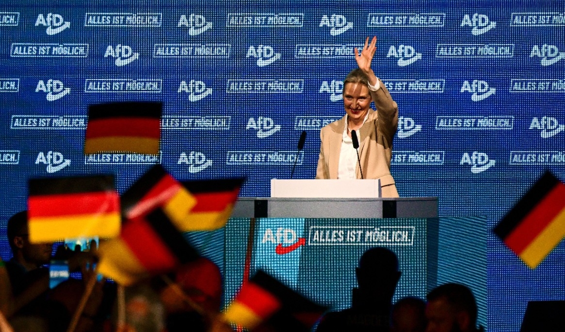 Alice Weidel, en av partilederna för AFD. Foto: John Macdougall/AFP via Getty Images