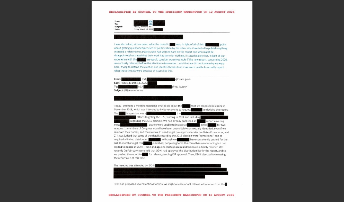 Bland de nyligen offentliggjorda dokumenten från NSA finns mejl mellan underrättelseofficerare om beslut om att inte dela information med bland andra presidenten.
Foto: Vita huset