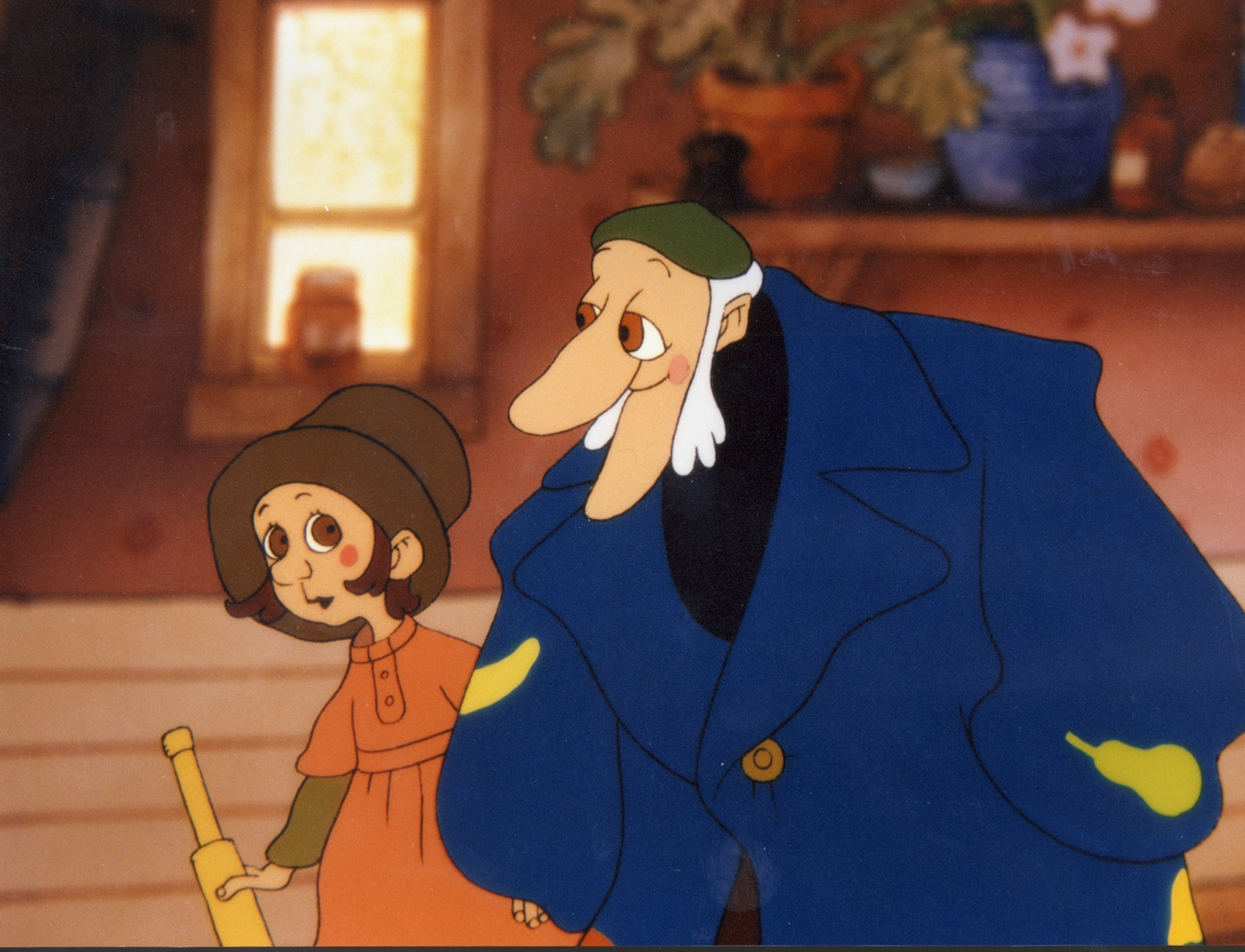 Trollkarlen Prospero med dottern Miranda i Per Åhlins animerade klassiker. På lördag i SVT1 vid lunchtid. foto: SF Studios/Pennfilm Studio