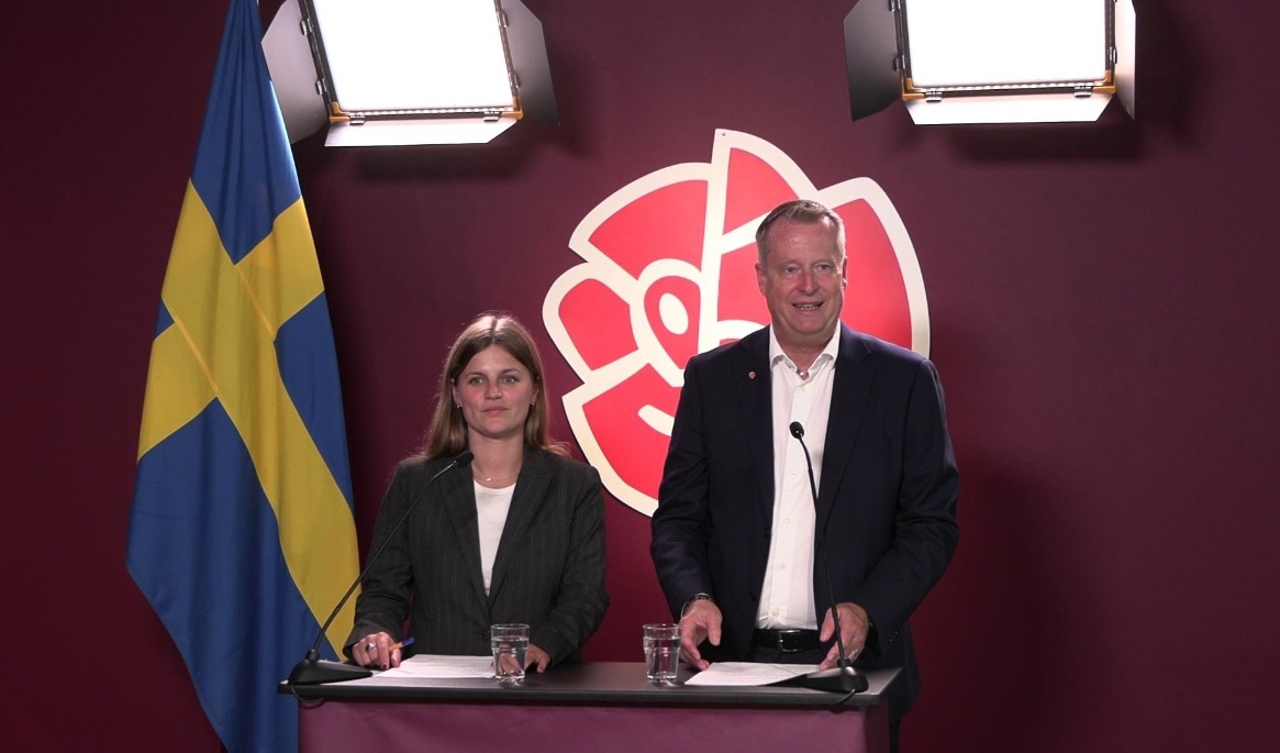 Elfva Barrio (S), ordförande för S-studenter och Anders Ygeman (S), utbildningspolitisk talesperson. Foto: Erik Ragnarsson