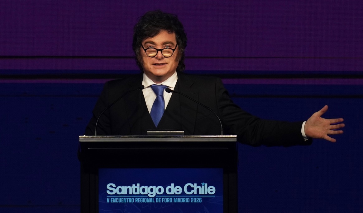 Argentinas president Javier Milei på torsdagen. Foto: Esteban Felix/AP/TT
