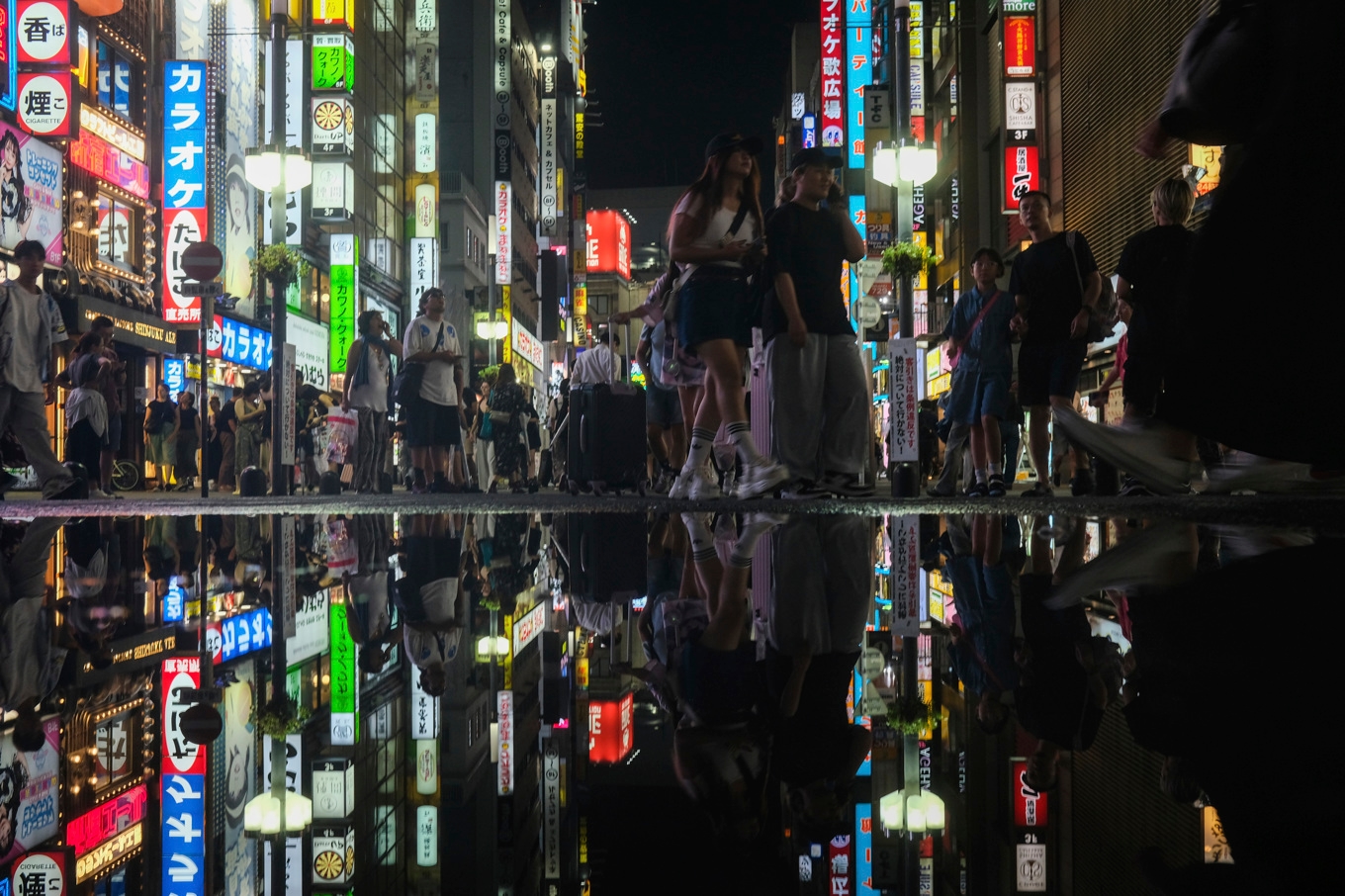 Kabukicho i nöjesdistriktet Shinjuku i Tokyo på en bild tagen 2024. Foto: Kiichiro Sato/AP/TT