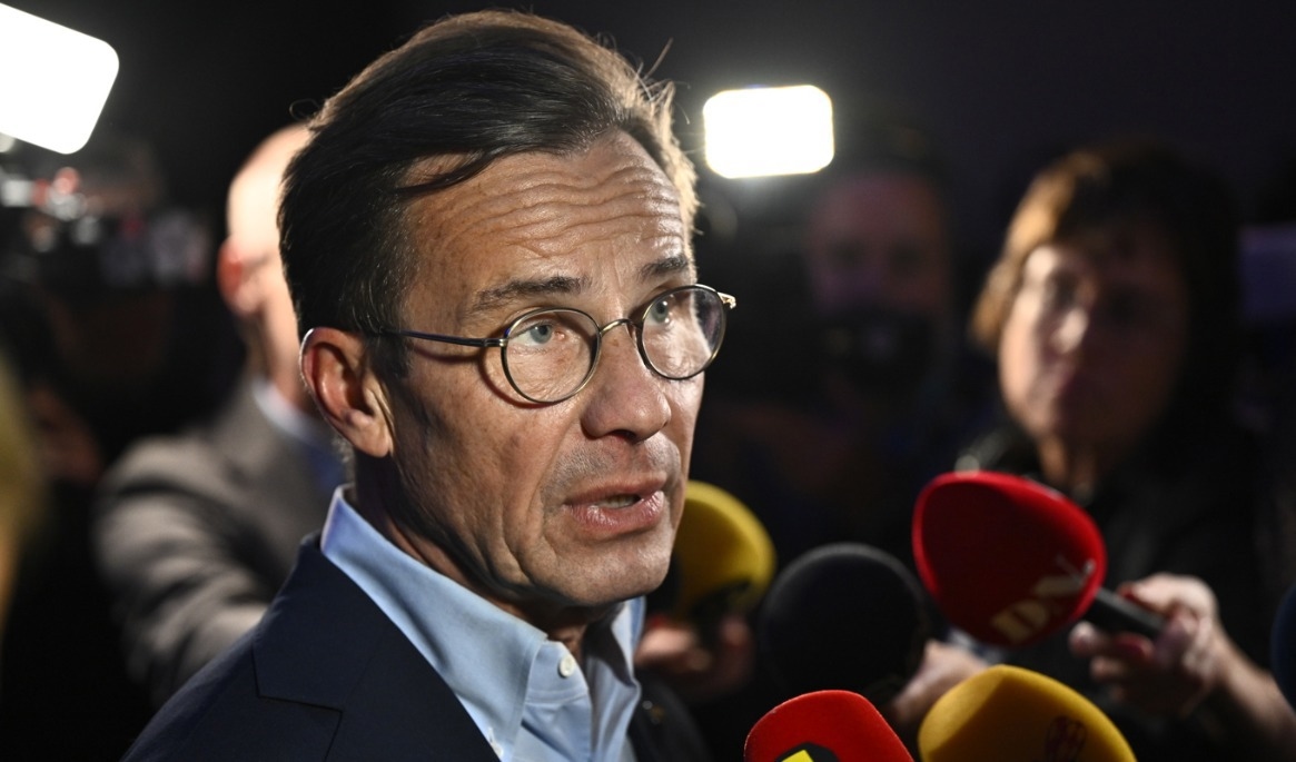 Moderaternas partiledare Ulf Kristersson (M) har fortfarande chansen att behålla sitt ämbete, om Magdalena Andersson (S) misslyckas med att bilda regering. Foto: Christine Olsson/TT