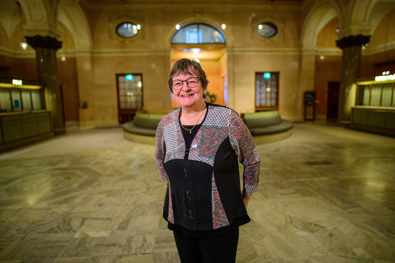 Ulla-Lena Lindqvist i riksdagens bankhall i februari. Foto: Magnus Lejhall/TT