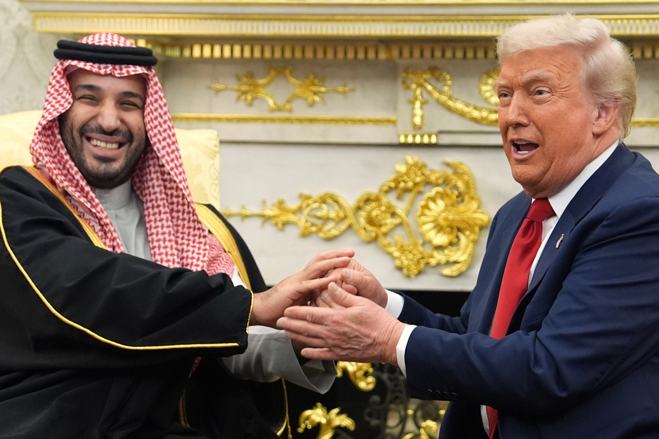 Saudiarabiens kronprins Mohammed bin Salman och president Donald Trump vid ett möte i Vita huset i november förra året. Foto: Evan Vucci/AP/TT