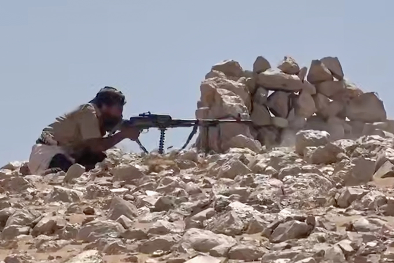 Propagandabild från en video som publicerats i veckan av Huthirörelsens militära gren Ansar Allah. Foto: Ansar Allahs medieavdelning via AP/TT