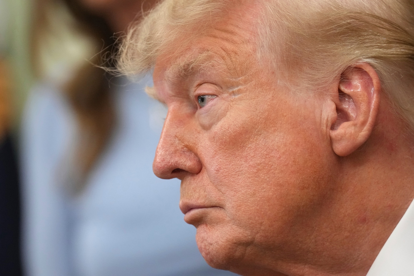 President Donald Trump i Ovala rummet på fredagen. Foto: Jacquelyn Martin/AP/TT