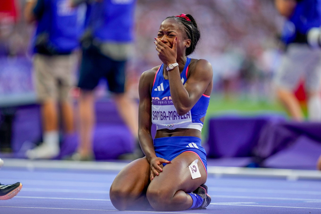 Cyréna Samba-Mayela efter OS-finalen 2024. Foto: Beate Oma Dahle/NTB/TT
