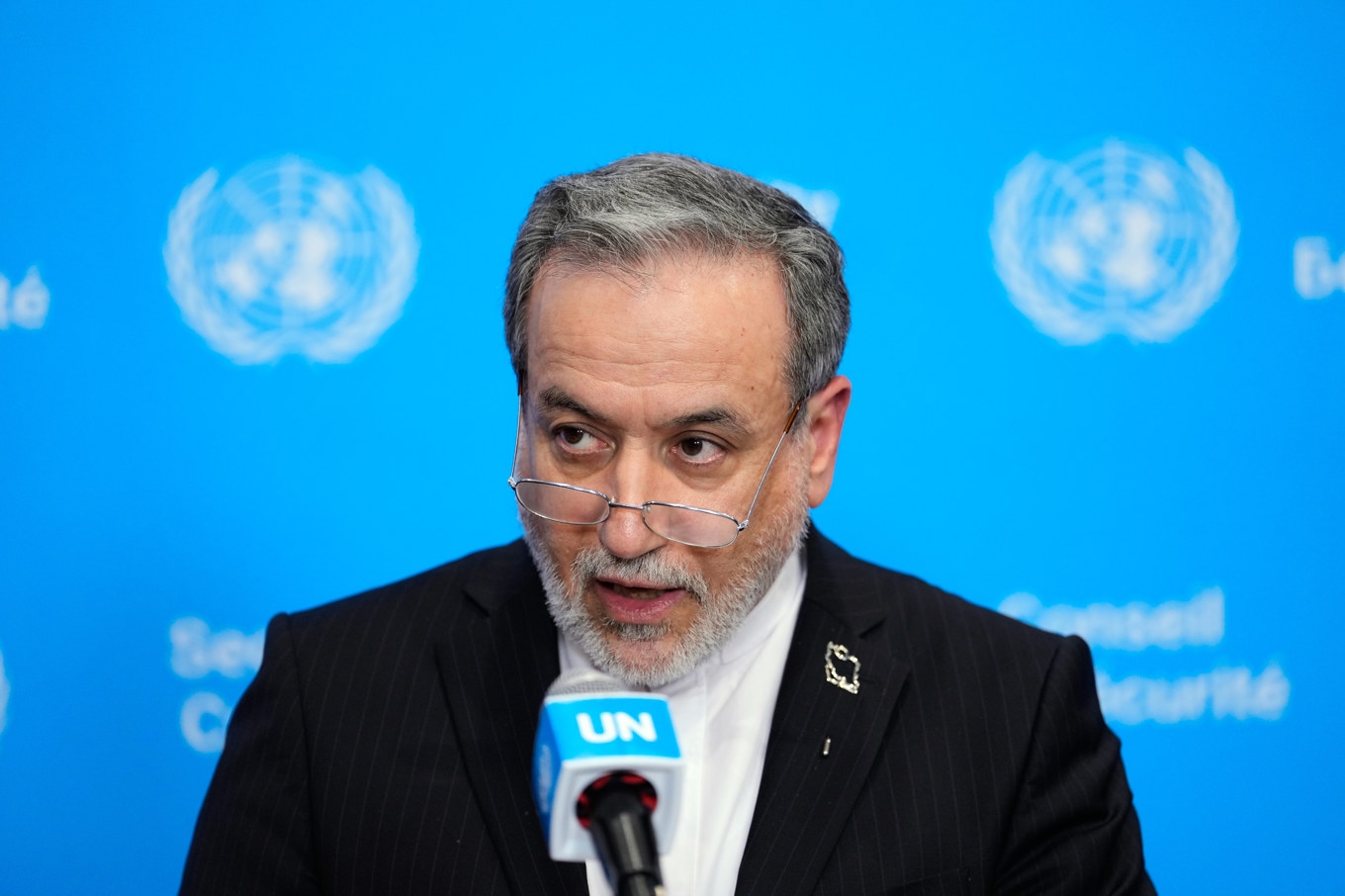 Irans utrikesminister Abbas Araghchi har varit i New York de senaste dagarna. Bilden från i fredags. Foto: Yuki Iwamura/AP/TT