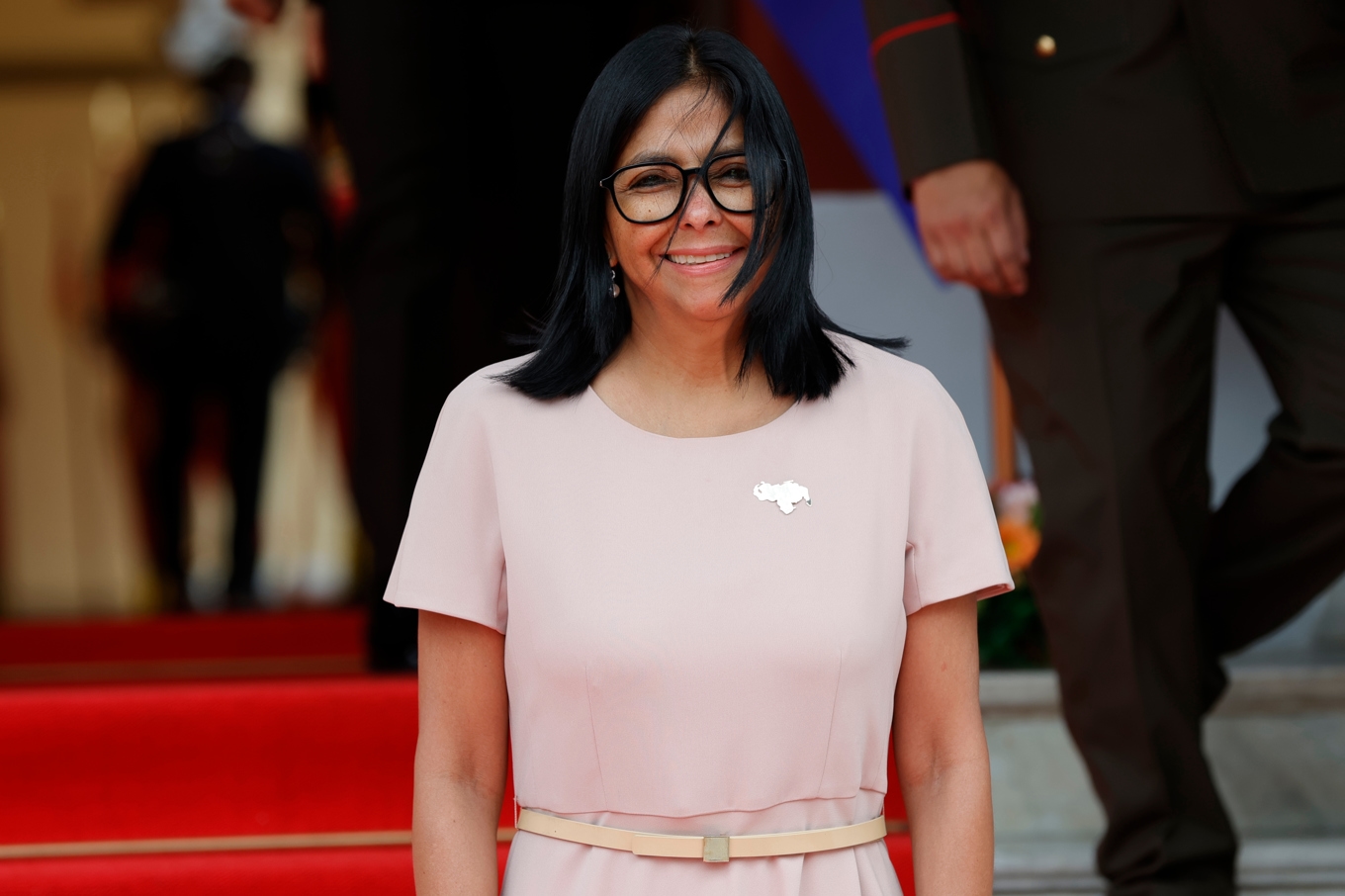 Venezuelas interimspresident Delcy Rodríguez, på bild från tidigare i september. Foto: Pedro Mattey/AP/TT