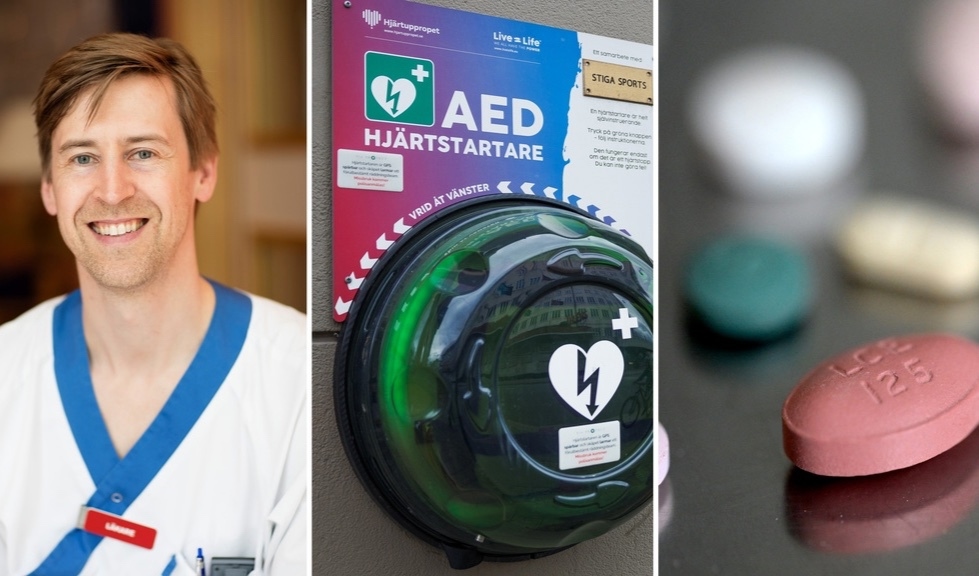 Över hälften av alla patienter som drabbas av hjärtinfarkt slutar ta sina mediciner inom fyra år. Överläkare Emil Hagström ser med oro på utvecklingen, då avbrott i behandlingen innebär stor risk för ny infarkt och för tidig död. Foto: Per Myrehed/Pressbild, Viktoria Bank/TT, Janerik Henriksson/TT
