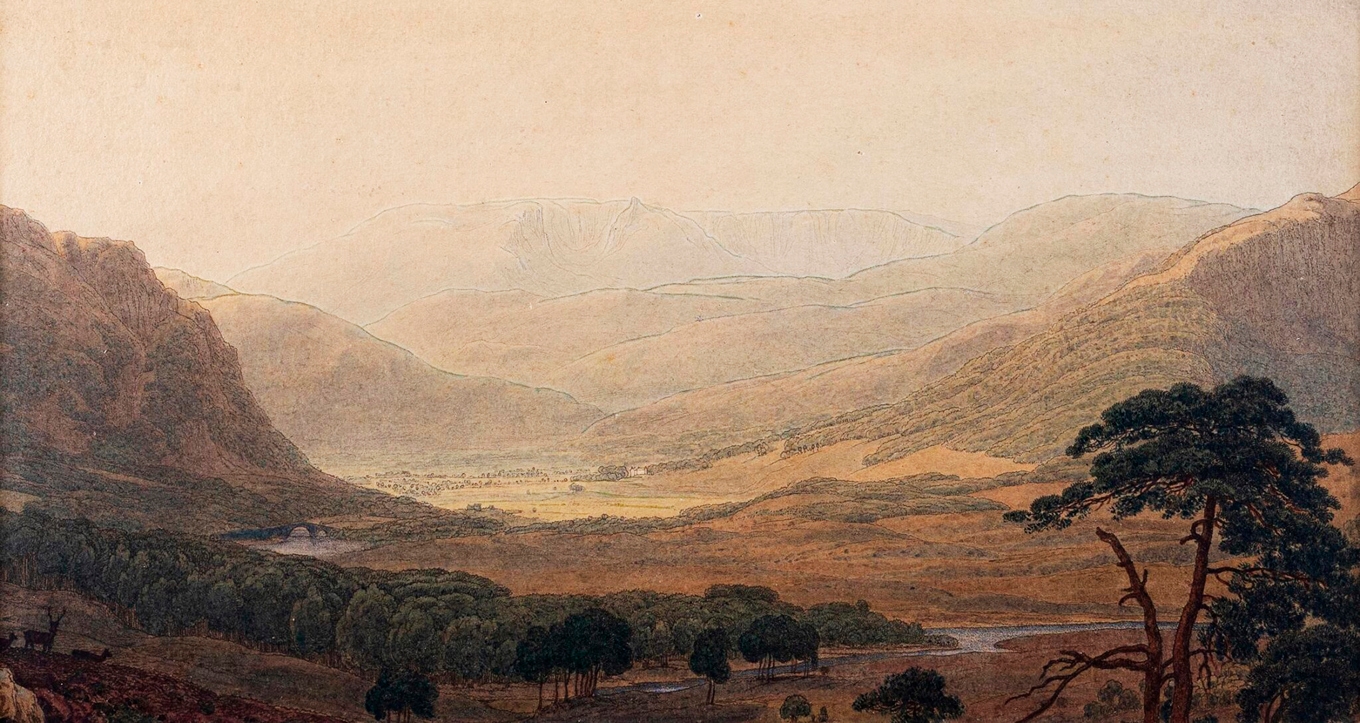 När skymning och gryning är som ett och samma. Målning av George Fennell Robson (1788–1833). Foto: Wikimedia Commons