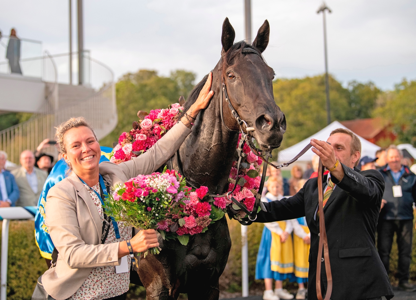Det då sexåriga stoet Nastaria ordnade en seger för Tyskland och tränaren Anna Schleusner-Fruhriep i Stockholm Cup 2025. Foto: Elina Westrin/Svensk Galopp