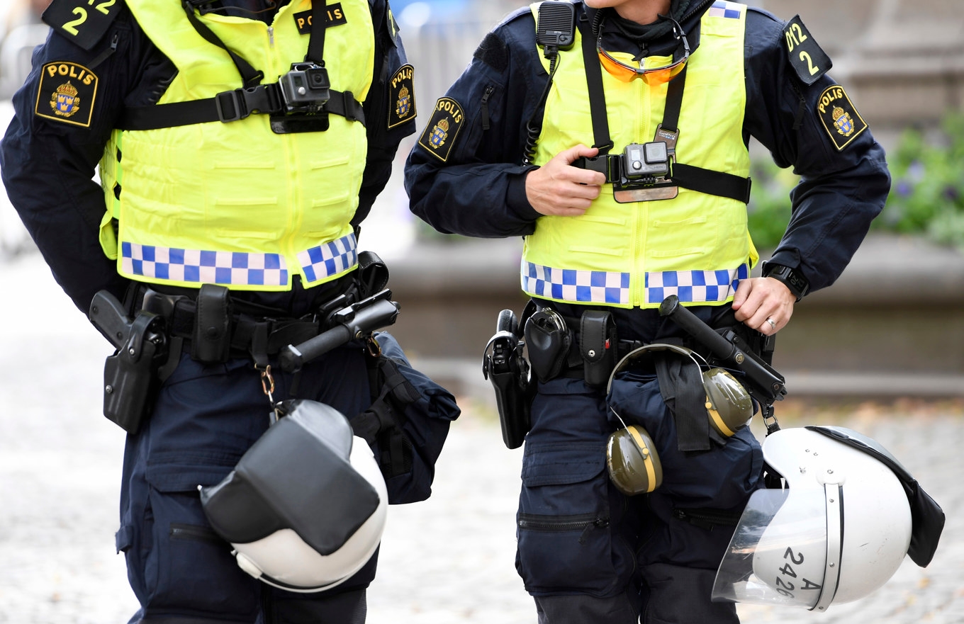 Stockholmspolisen har avsatt en särskild resurs för planerade demonstrationer på årsdagen av Hamas terrorattack mot Israel. Arkivbild. Foto: Maja Suslin/TT