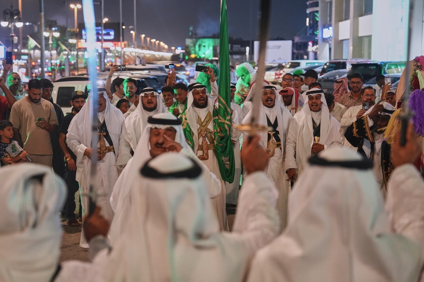 Saudiarabiens nationaldag firas i huvudstaden Riyad i september. Foto: Baraa Anwer/AP/TT