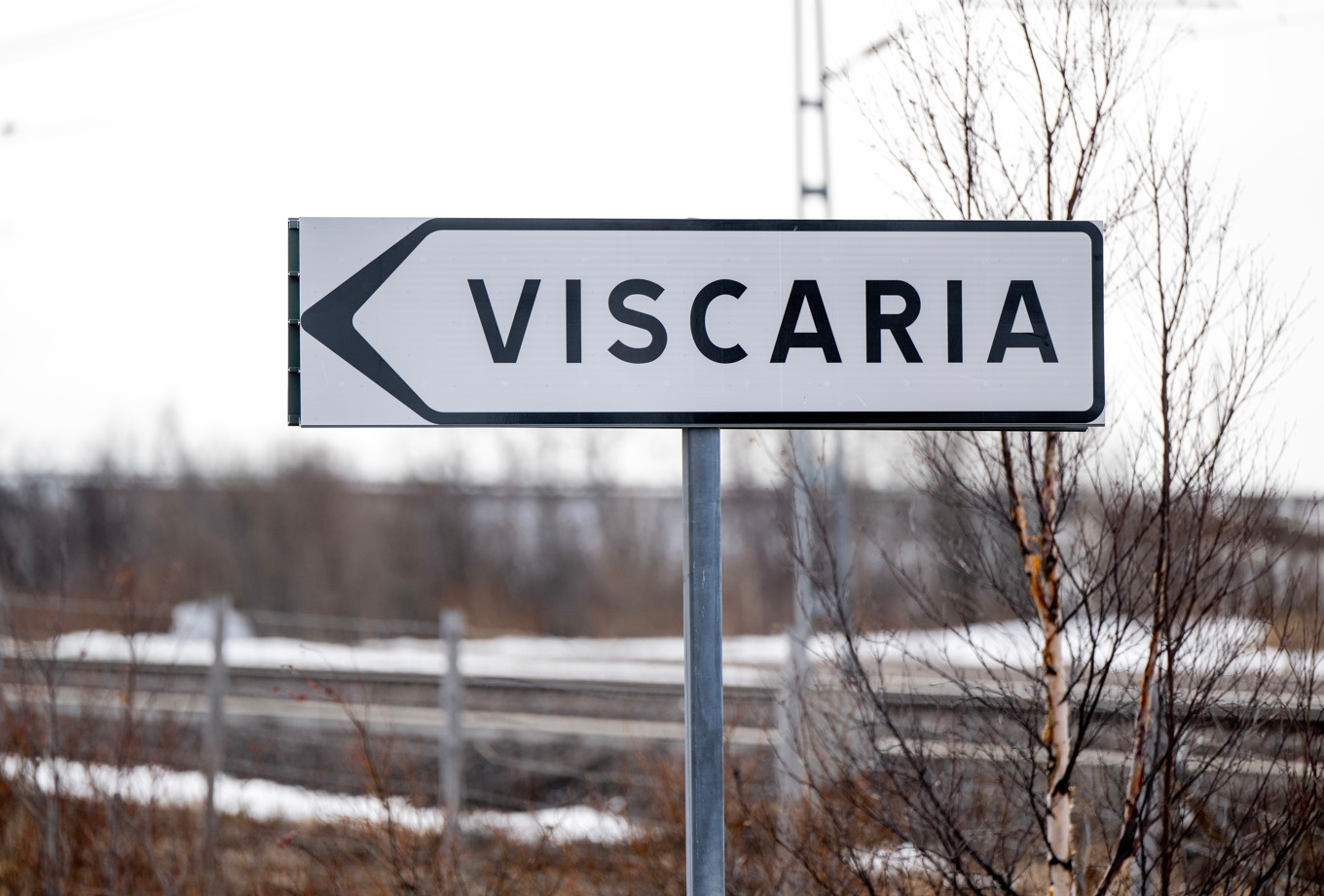 Vägskylt till Viscaria utanför Kiruna. Arkivbild. Foto: Christine Olsson/TT