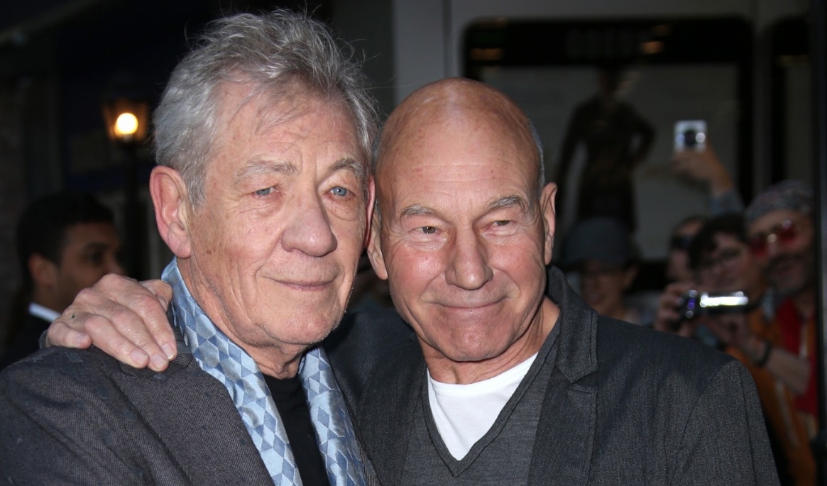 Ian McKellen och Patrick Stewart på filmpremiär 2015. Arkivbild. Foto: Joel Ryan/AP/TT