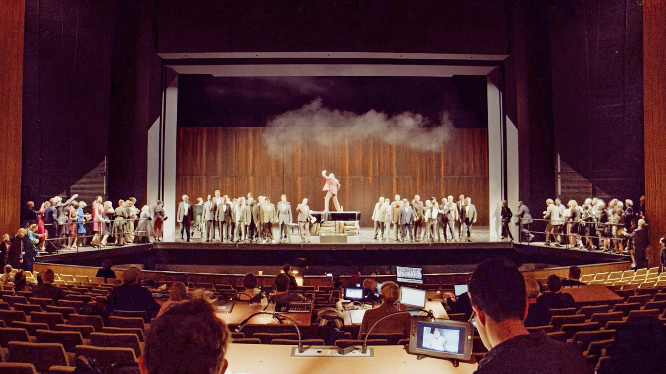 Ögonblicksbild från ”Arbetet med Nibelungens ring” på Deutsche Oper i Berlin 2021. foto: Deutsche Oper Berlin/Fatsox GbR