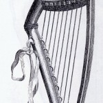 Brayharp: Det engelska namnet är Brayharp. Namnet kommer av att harpan har en skriande klang. Användes troligen under senmedeltid i Europa.